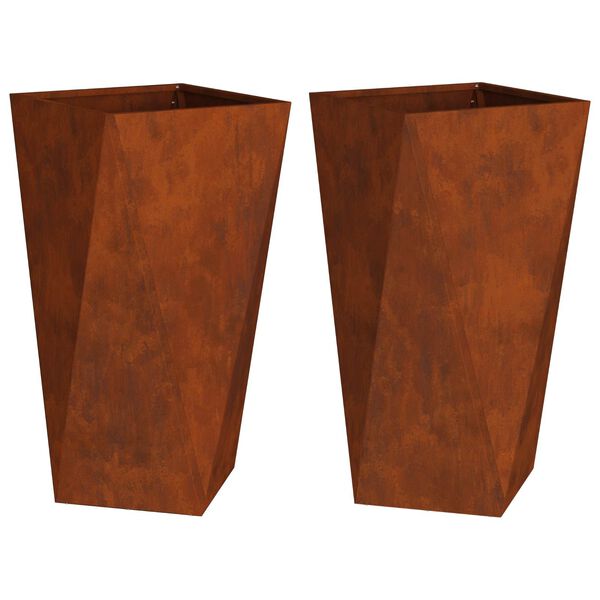 vidaXL Cvetlično korito 2 pcs Rjav 40 x 40 x 75 cm