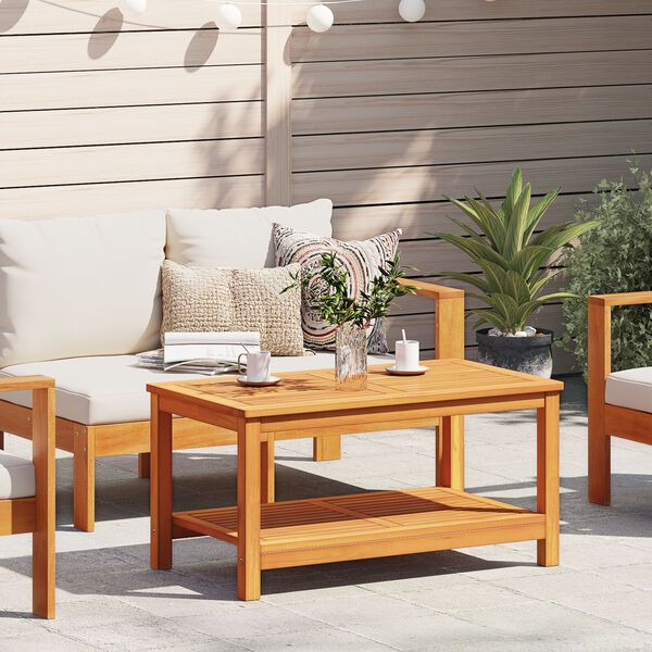 vidaXL Stranska miza Rjava 90 x 50 x 45 cm Masiven les akacije