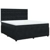 vidaXL Box spring postelja z vzmetnico črna 180x200 cm žamet