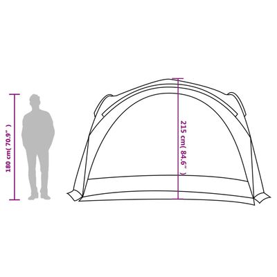 vidaXL Vrtni šotor zelen 360x360x215 cm 185T taft