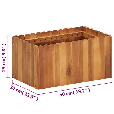 vidaXL Visoka greda 50x30x25 cm trden akacijev les