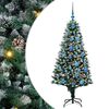 vidaXL Umestno božično drevo Zelena 150 cm PVC, jeklo in plastika