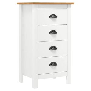vidaXL Komoda Hill bela 46x35x80 cm trdna borovina