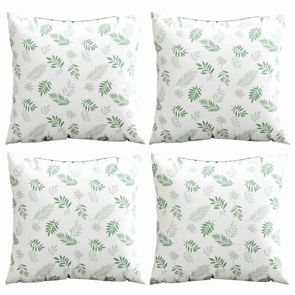 vidaXL Razpr&scaron;evne blazine List 4 pcs Vzorec lista 40 x 40 cm Poliester