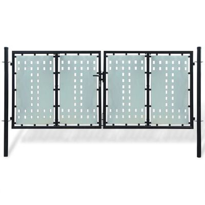 vidaXL Enojna ograjna vrata 300x175 cm črna