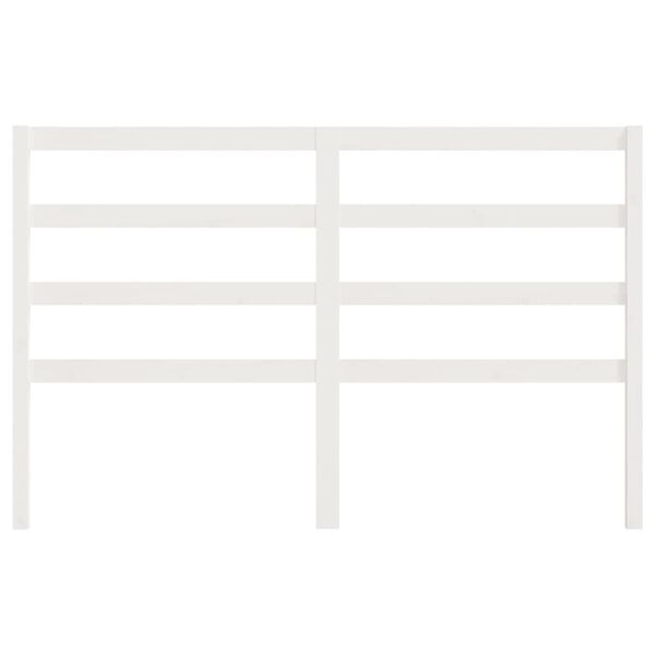 vidaXL Posteljno vzglavje belo 146x4x100 cm trdna borovina