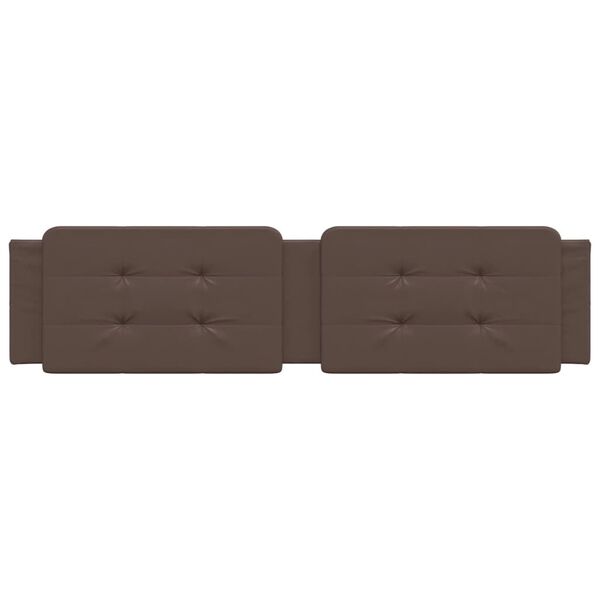 vidaXL Blazina za vzglavje Zadar rjava 200 cm umetno usnje