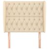 vidaXL Vzglavje z u&scaron;esi krem 93x23x118/128 cm blago
