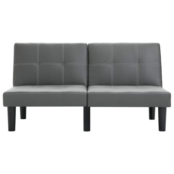 vidaXL Kavč dvosed sivo umetno usnje