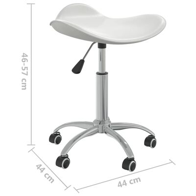 vidaXL Vrtljiv jedilni stol belo umetno usnje