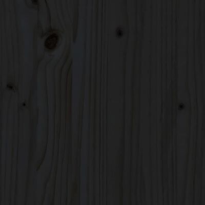 vidaXL Posteljni okvir črn iz trdnega lesa 75x190 cm