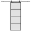 vidaXL Drsna vrata z opremo črna 76x205 cm ESG steklo