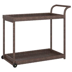 vidaXL Barski voziček rjav 100x45x83 cm poli ratan