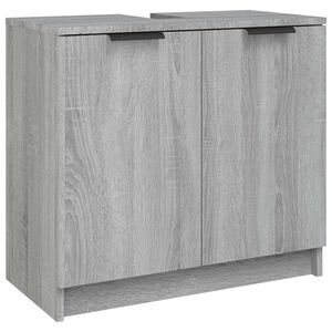 vidaXL Kopalni&scaron;ka omarica siva sonoma 64,5x33,5x59 cm konstruiran les