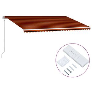 vidaXL Avtomatsko zložljiva tenda 600x300 cm oranžna in rjava