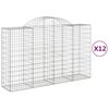 vidaXL Obokane gabion ko&scaron;are 12 kosa 200x50x120/140cm pocinkano železo