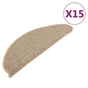 vidaXL Stopni&scaron;čne preproge 15 kosov 65x21x4 cm temno bež polkrožne velike