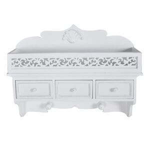 Stenska polica/obe&scaron;alnik s 3 predali in 2 kavljema