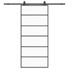 vidaXL Drsna vrata z opremo črna 90x205 cm ESG steklo
