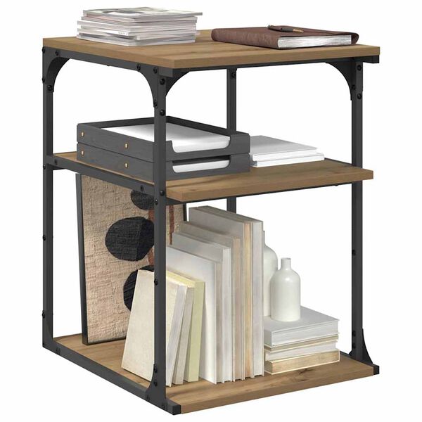 vidaXL Stojalo za tiskalnik Umetni hrast 43 x 48 x 64 cm