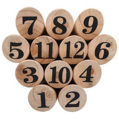 vidaXL Igra Kubb s številkami komplet iz lesa