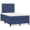 vidaXL Box spring postelja z vzmetnico moder 120x200 cm blago
