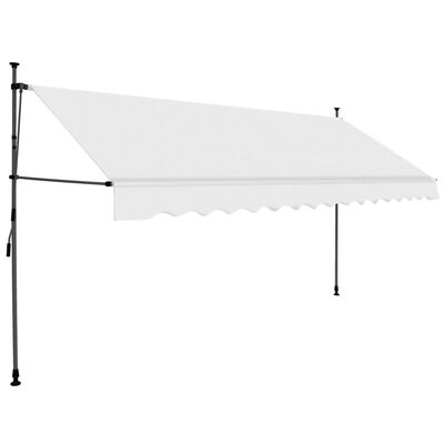 vidaXL Ročno zložljiva tenda z LED lučkami 400 cm krem