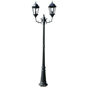 vidaXL Stoječa vrtna svetilka 230 cm temno zelena/črna aluminijasta