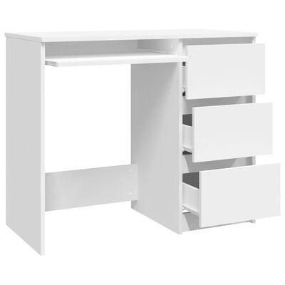 vidaXL Pisalna miza bela 90x45x76 cm iverna plošča