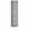 vidaXL Visoka omara siva sonoma 34,5x34x180 cm inženirski les