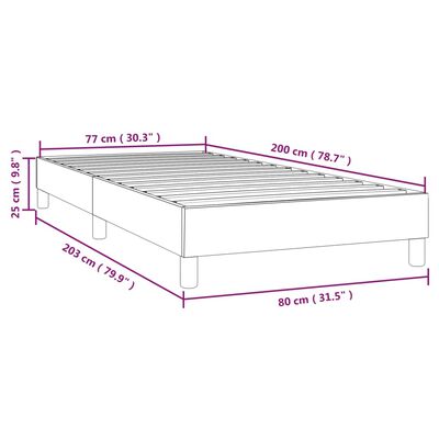 vidaXL Box spring posteljni okvir siv 80x200 cm umetno usnje
