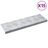 vidaXL Stopnice Pravokotna 15 pcs srebrna 60 x 18 cm Aluminij