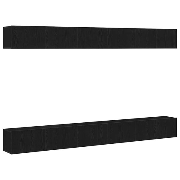 vidaXL Komplet TV omaric Črna Orehovina Konstruiran les