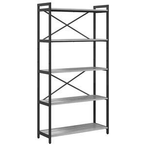 vidaXL Knjižna polica 80 x 30 x 155 cm Inženirski les Siva sonoma