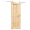 vidaXL Drsna vrata Naravna in bela 80 x 210 cm Masiven borov les