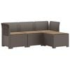 vidaXL 4-sedežna vrtna sofa z blazinami, rattan videz PP Svetlo siva
