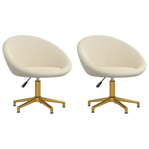 vidaXL Jedilni stol 2 kosa krem žamet