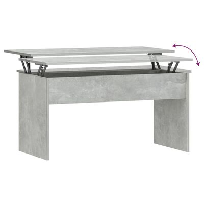 vidaXL Klubska mizica betonsko siva 102x50,5x52,5 cm konstruiran les