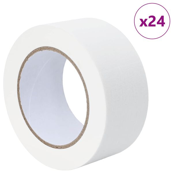 vidaXL Maskirni trakovi za slikarje 24 pcs Bela 50mm x 50m Papir
