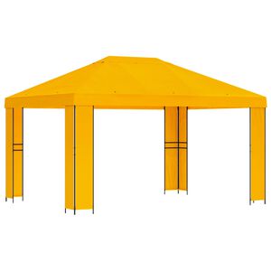 vidaXL Paviljon 4 &times; 3 m Rumena Poliester in jeklo 190 gsm
