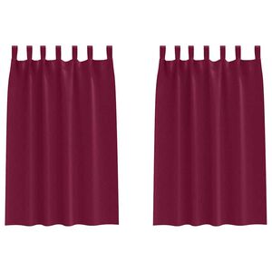 vidaXL Zavese za zatemnitev z obroči 2 pcs Vinorodna rdeča