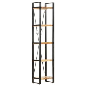 vidaXL Knjižna omara 5-nadstropna 40x30x180 cm trden mangov les