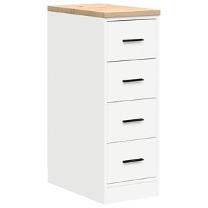 vidaXL Garažna omara za shranjevanje bela 30x51x85 cm trdna borovina