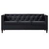 vidaXL Kavč trosed Chesterfield umetno usnje črne barve