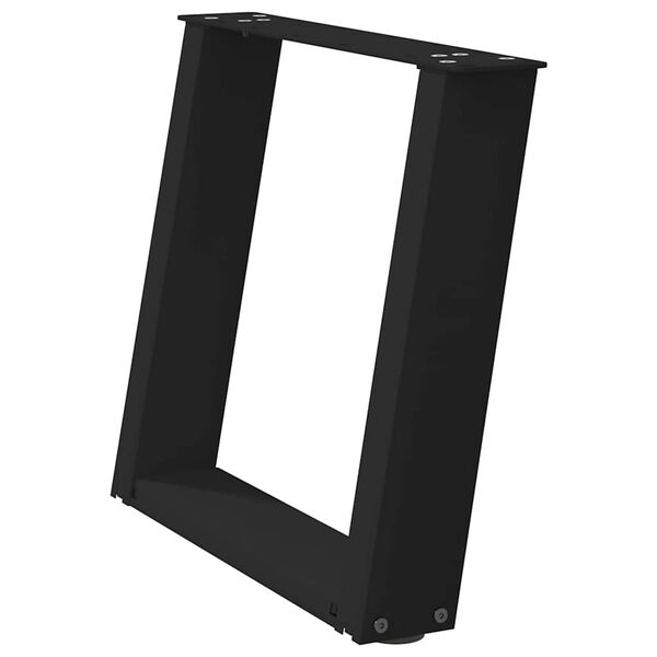 vidaXL Noge za klubsko mizico v obliki črke U, 2 kosa, črne, 50 x (42-43) cm, jeklo