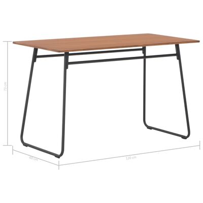 vidaXL Jedilna miza rjava 120x60x73 cm trden vezan les in jeklo