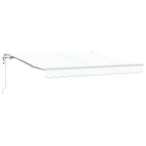 vidaXL Vlečna tenda Bela 300 x 250 cm Tkanina in aluminij