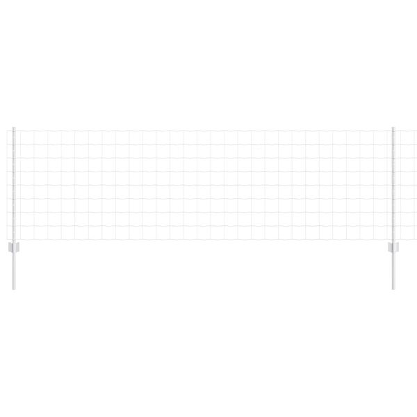 vidaXL Ograja s stebrom srebrna 0,8 x 10 m Jeklo
