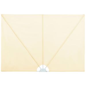 vidaXL Zložljivo stransko platno za teraso krem 400x200 cm