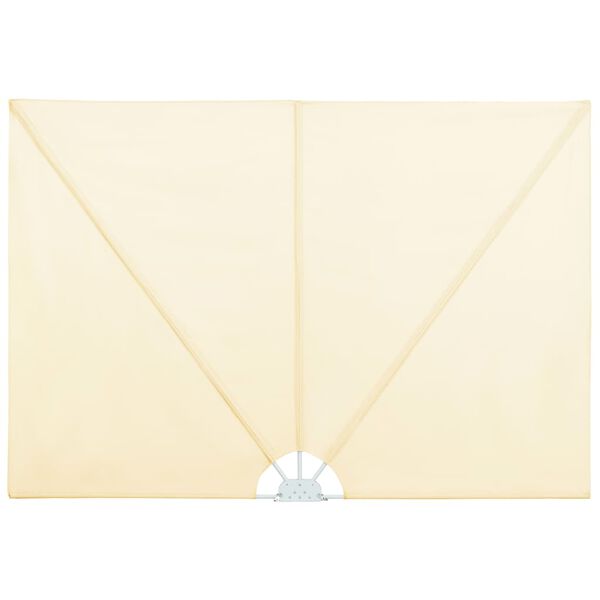 vidaXL Zložljivo stransko platno za teraso krem 400x200 cm